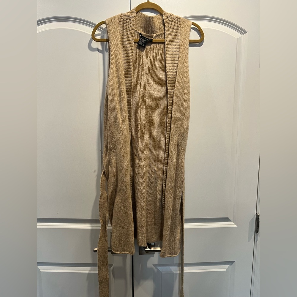 Theory Beige Wool-Blend Knit Top